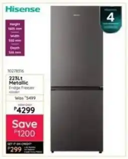Bradlows Hisense Metallic Fridge Freezer offer