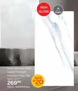 CTM Pure Statuario Shiny Glazed Polished Porcelain Floor Tile offer