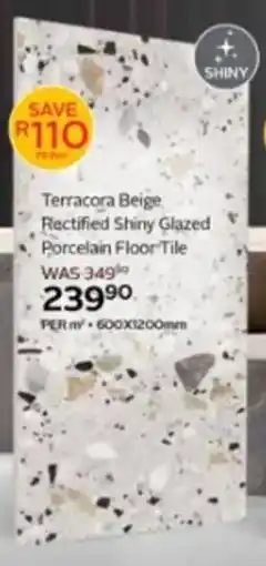 CTM Terracora Beige Rectified Shiny Glazed Porcelain Floor Tile offer