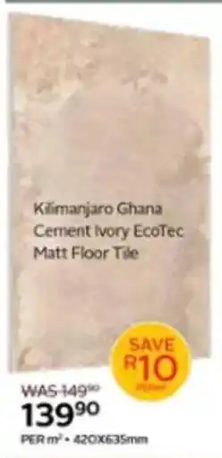 CTM Kilimanjaro Ghana Cement Ivory EcoTec Matt Floor Tile offer