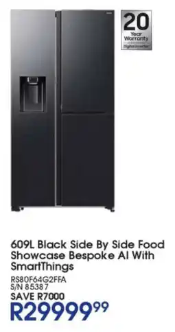 Hirsch's Samsung Black Side By Side Food Showcase Bespoke AI With SmartThings offer