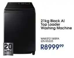 Hirsch's Samsung Black AI Top Loader Washing Machine offer