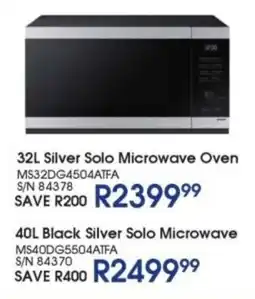 Hirsch's Samsung Silver Solo Microwave Oven offer