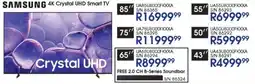 Hirsch's Samsung 85" 4K Crystal UHD Smart TV offer