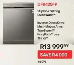 Hirsch's LG 14 place Setting QuadWash offer
