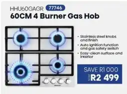 Hirsch's Hisense 4 Burner Gas Hob offer