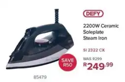 Hirsch's Defy 2200W Ceramic Soleplate Steam Iron offer