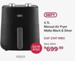 Hirsch's Defy Manual Air Fryer Matte Black & Silver offer