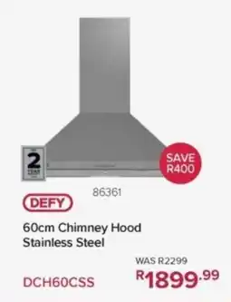 Hirsch's Defy Chimney Hood Stainless Steel offer
