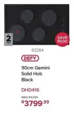 Hirsch's Defy Gemini Solid Hob Black offer
