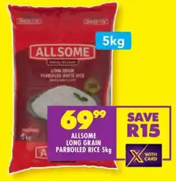 Shoprite ALLSOME LONG GRAIN PARBOILED RICE 5kg offer
