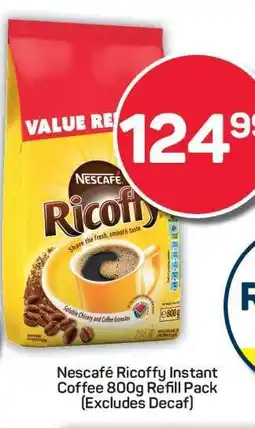 Pick n Pay Nescafé Ricoffy Instant Coffee 800g Refill Pack (Excludes Decaf) offer