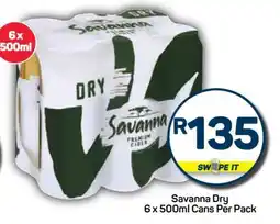 Pick n Pay Savanna Dry 6 x 500ml Cans Per Pack offer