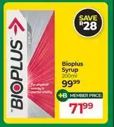 Dis-Chem Bioplus Syrup-200ml offer