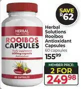 Dis-Chem Herbal Solutions Rooibos Antioxidants Capsules-For 2 x 60 Capsules offer