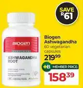 Dis-Chem Biogen Ashwagandha-60 Vegetarian Capsules offer