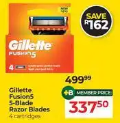 Dis-Chem Gillette Fusion5 5-Blade Razor Blades 4 Cartridges offer