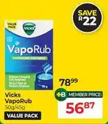 Dis-Chem Vicks vaporub Value Pack-50g/45g offer