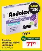 Dis-Chem Andolex Soothing Relief Lozenges-24 Lozenges offer