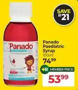 Dis-Chem Panado Paediatric Syrup-100ml offer