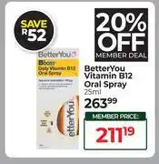 Dis-Chem Better You Vitamin B12 Oral Spray-25ml offer