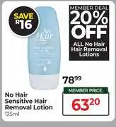 Dis-Chem No Hair Sensitive Hair Removal Lotion-125ml offer