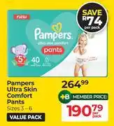 Dis-Chem Pampers Ultra Skin Comfort Pants (Sizes 3-6)-Per Pack offer