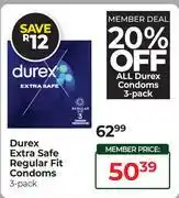 Dis-Chem Durex Extra Safe Regular Fit Condoms-3's Pack offer