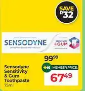 Dis-Chem Sensodyne Sensitivity & Gum Toothpaste-75ml offer