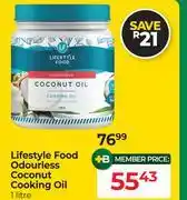 Dis-Chem Lifestyle Food Odourless Coconut Cooking Oil-1L offer