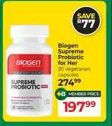 Dis-Chem Biogen Supreme Probiotic For Her 30 Vegetarian Capsules offer