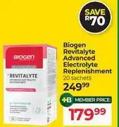 Dis-Chem Biogen Revitalyte Advanced Electrolyte Replenishment-20 Sachets offer