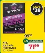 Dis-Chem NPL Hydrade Hydrolytes-20 Sachets offer