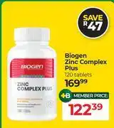 Dis-Chem Biogen Zinc Complex Plus 120 Tablets offer