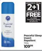 Dis-Chem Peaceful Sleep Insect Repellent (2+1 Cheapest Free)-150g offer