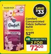 Dis-Chem Comfort Concentrated Fabric Softener Refill-For 2 x 800ml offer