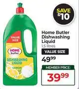 Dis-Chem Home Butler Dishwashing Liquid-1.5Ltr offer