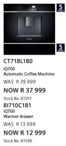 Hirsch's Siemens Automatic Coffee Machine offer