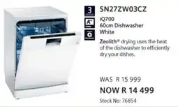 Hirsch's Siemens Dishwasher White offer