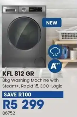 Hirsch's KIC Washing Machine with Steam+, Rapid 15, Eco-Logic offer