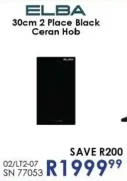 Hirsch's Elba 2 Place Black Ceran Hob offer