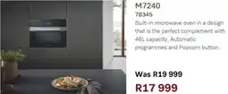 Hirsch's Miele Built-in microwave oven offer