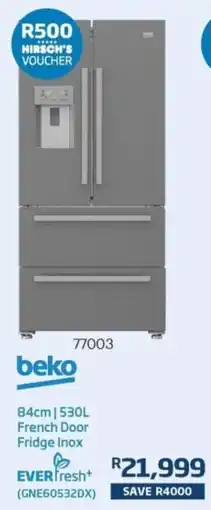 Hirsch's Beko French Door Fridge Inox offer