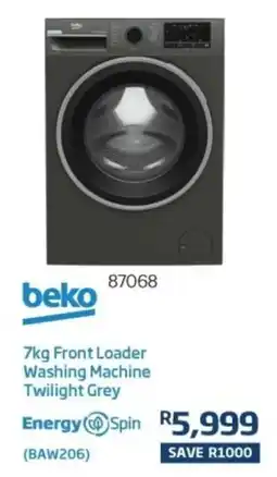 Hirsch's Beko Front Loader Washing Machine Twilight Grey offer