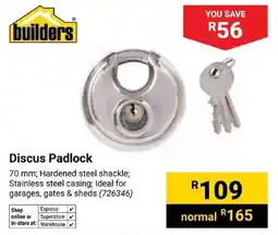Builders Superstore Builders Discus Padlock offer
