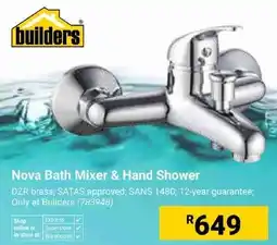 Builders Superstore Builders Nova Bath Mixer & Hand Shower offer