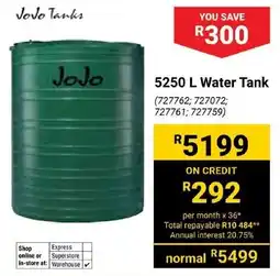 Builders Superstore JoJo Water Tank offer
