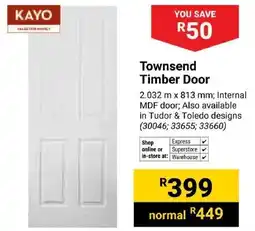Builders Superstore Kayo Townsend Timber Door offer