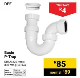 Builders Superstore DPE Basin P-Trap offer
