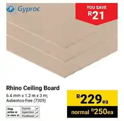 Builders Superstore Gyproc Rhino Ceiling Board offer